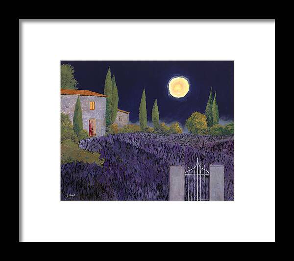 Tuscany Framed Print featuring the painting Lavanda Di Notte by Guido Borelli