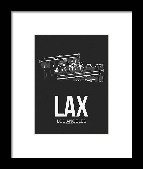 Los Angeles Framed Print featuring the digital art LAX Los Angeles Airport Poster 3 by Naxart Studio