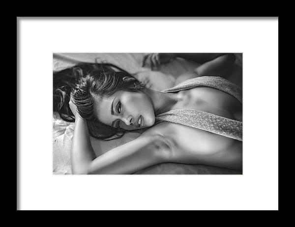 Sensual Framed Print featuring the photograph Laying Down by Felix Rusli