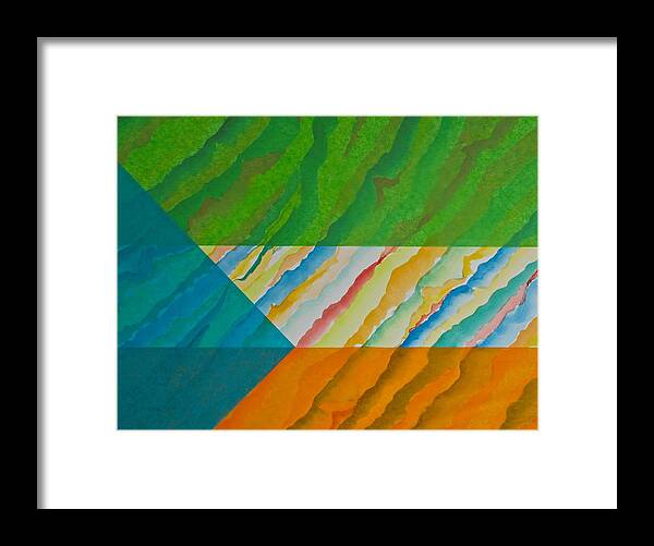 Abstract Framed Print featuring the mixed media Layover by Michele Myers