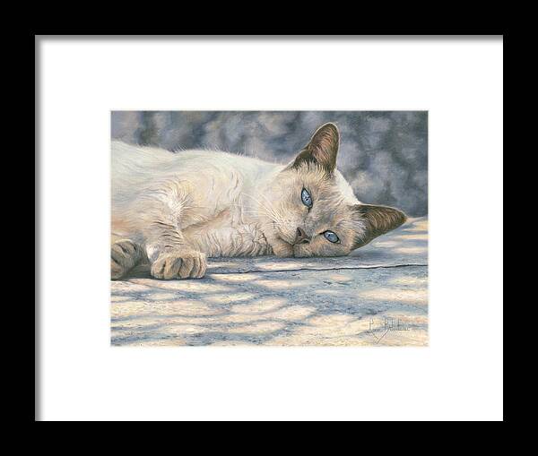 Cats Framed Print featuring the painting Lazy Afternoon by Lucie Bilodeau