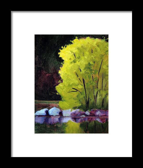River Framed Print featuring the painting Lazy River by Nancy Merkle