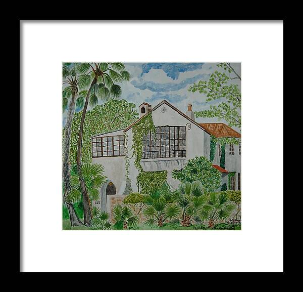 Historic Home Framed Print featuring the painting L.B. Clegg House in San Antonio by Vera Smith