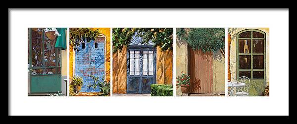 5 Doors Framed Print featuring the painting Le 5 Porte by Guido Borelli