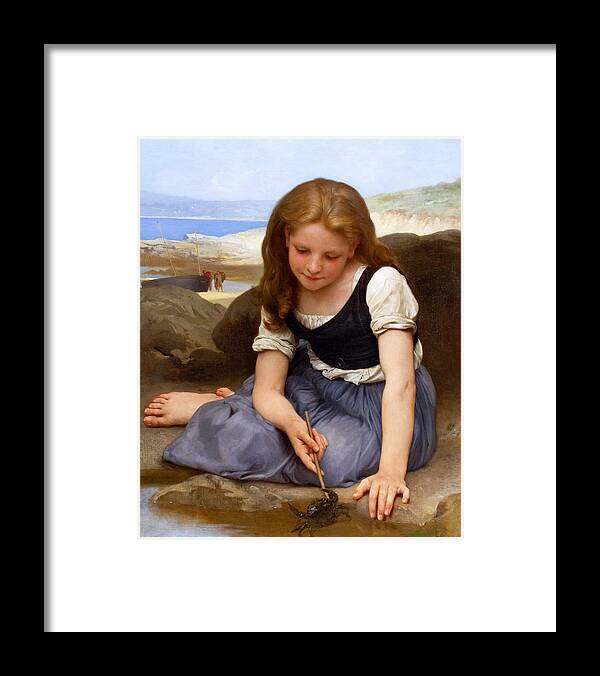Le Crabe Framed Print featuring the painting Le crabe by William-Adolphe Bouguereau