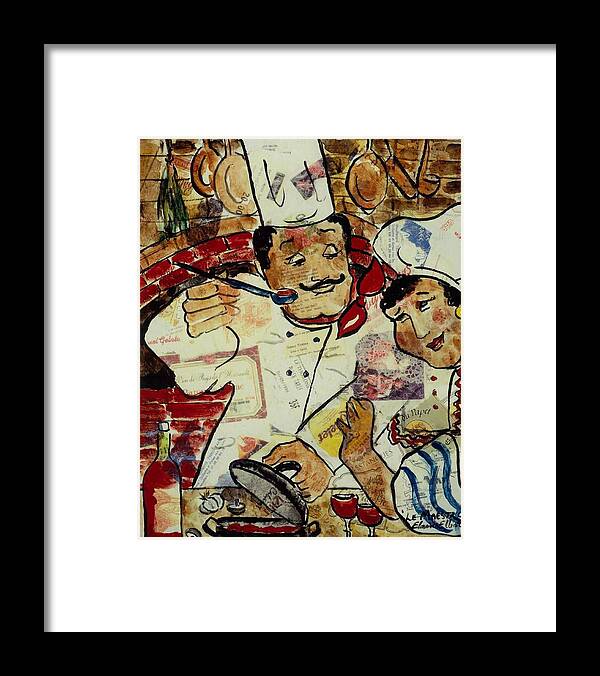 Chef Framed Print featuring the painting Le Maestro by Elaine Elliott