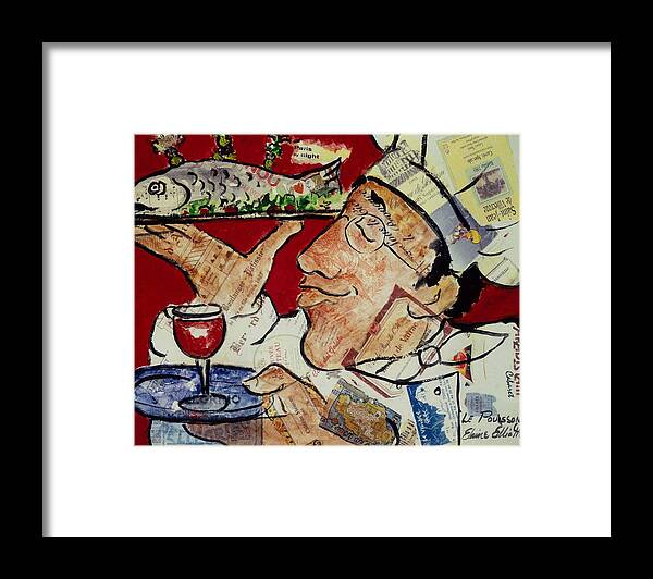 Cook Framed Print featuring the painting Le Pouisson by Elaine Elliott