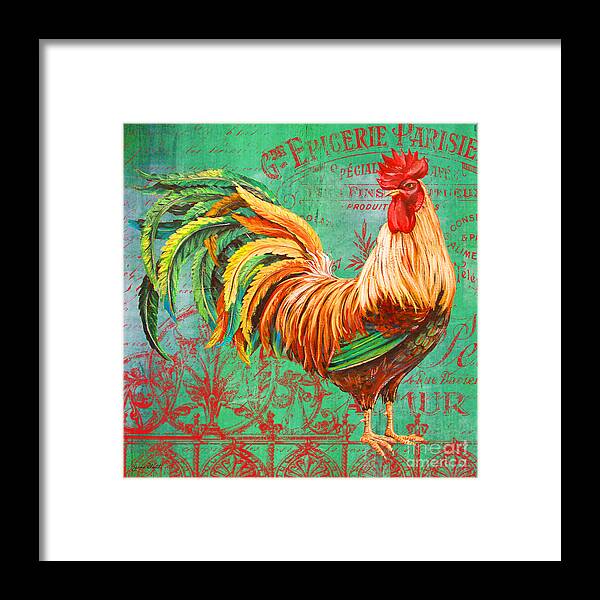 Acrylic Painting Framed Print featuring the painting Le Rooster Heaven-A by Jean Plout