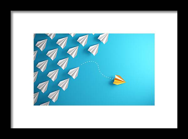 Problems Framed Print featuring the photograph Leadership Concept With Paper Airplanes by Eoneren