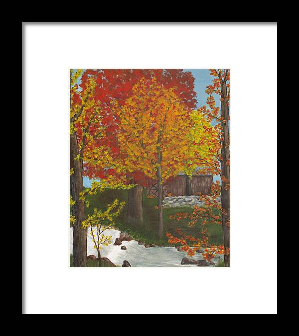 Autumn Leaves Framed Print featuring the painting Leaves of Change by Cynthia Morgan