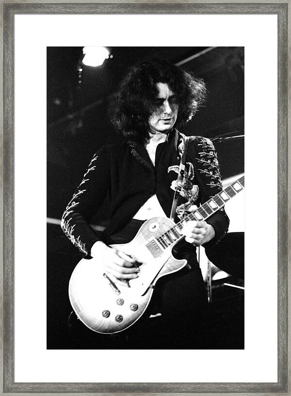 Giclée Print Rare Framed 1972 Jimmy Page Vintage Photo 