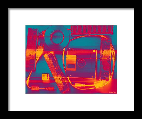 Tech Framed Print featuring the photograph Leftover Tech - Electric Color by Shawna Rowe