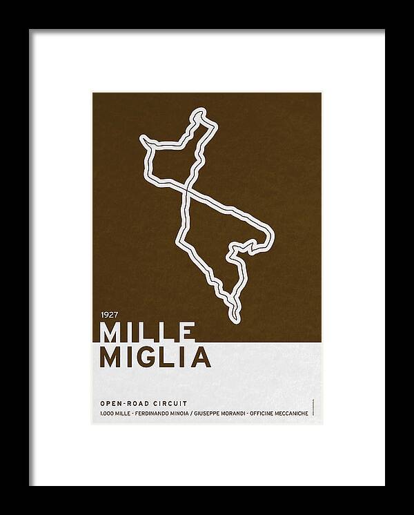 F1 Framed Print featuring the digital art Legendary Races - 1927 Mille Miglia by Chungkong Art