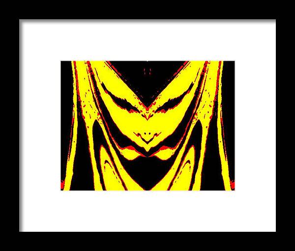  Framed Print featuring the digital art Lemon Face by Mary Russell