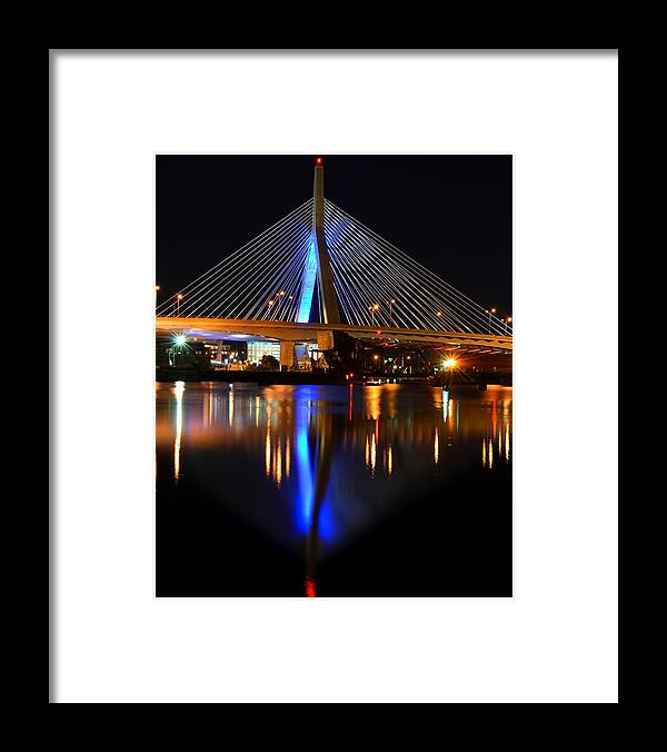 Boston Framed Print featuring the photograph Lenny Zakim Bridge from North Point Park by Toby McGuire