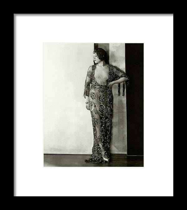 Actress Framed Print featuring the photograph Lenore Ulric Wearing A Beaded Dress by Charles Sheeler