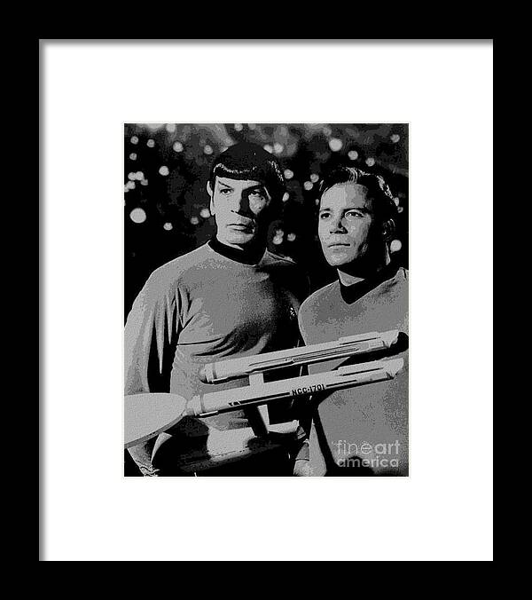 Leonard Framed Print featuring the photograph Leonard Nimoy William Shatner Star Trek 1968 by Vintage Collectables