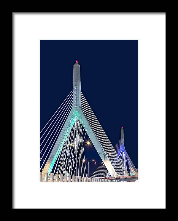 Zakim Framed Print featuring the photograph Leonard P. Zakim Bunker Hill Memorial Bridge II by Susan Candelario