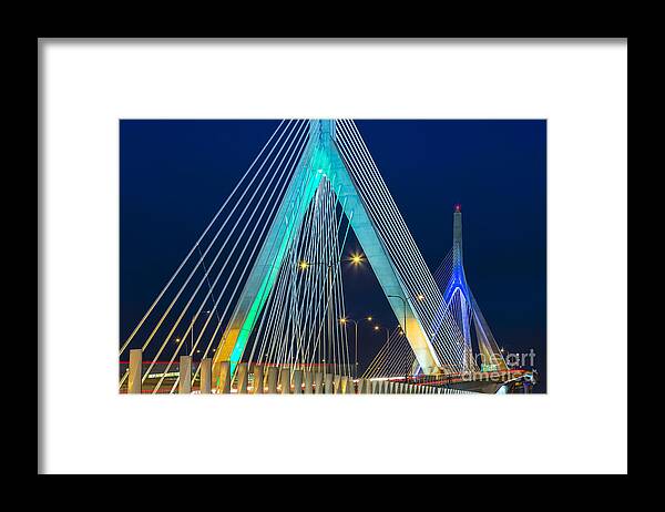 Zakim Framed Print featuring the photograph Leonard P. Zakim Bunker Hill Memorial Bridge by Susan Candelario