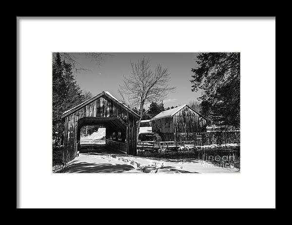 Glenn Gordon Framed Print featuring the photograph Leonards Mills Covered Bridge Landscape by Glenn Gordon
