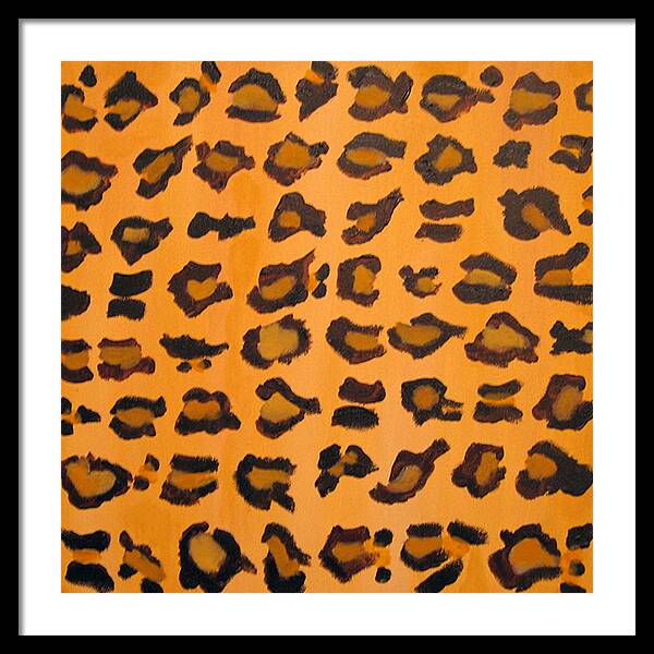 Animal Print Leopard Print Framed Print featuring the painting Leopard Print Hand Painted Leopard Print by RjFxx at beautifullart com Friedenthal