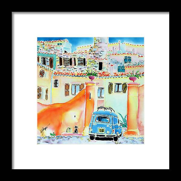France Framed Print featuring the painting Les voisins by Hisayo OHTA
