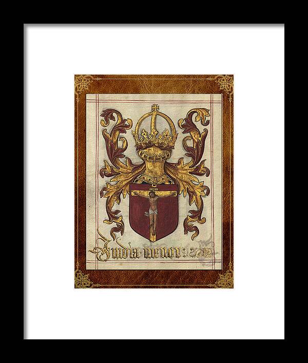 C7 Heraldry Of Medieval Europe Framed Print featuring the digital art Lesser India - Ethiopia Medieval Coat of Arms by Serge Averbukh
