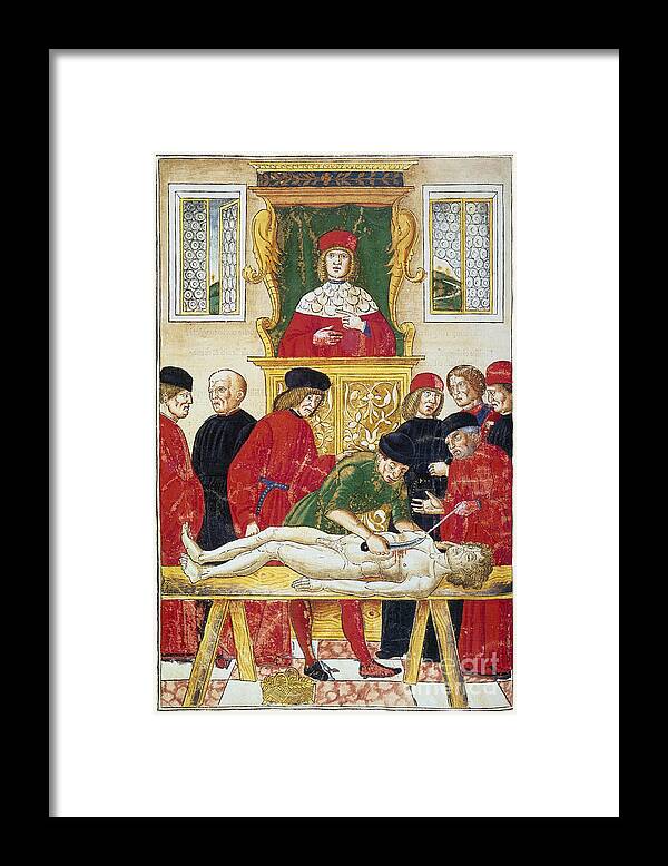 1493 Framed Print featuring the drawing Lesson In Dissection by Granger