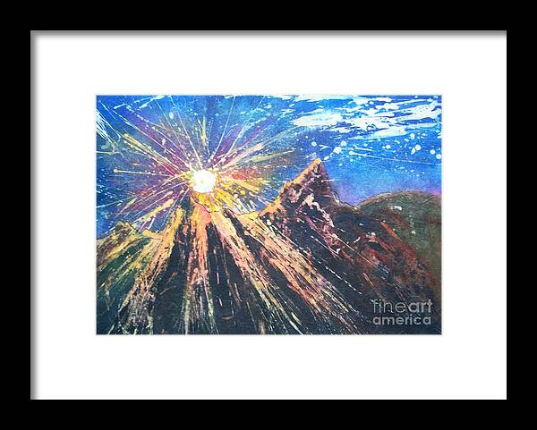 Sunset Framed Print featuring the painting Let There Be Light by Carol Losinski Naylor