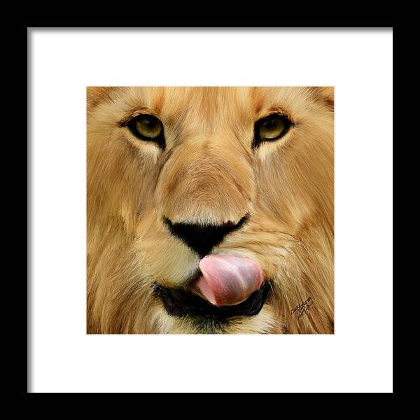 Animal Framed Print featuring the painting Let's Just Face It by Bruce Nutting