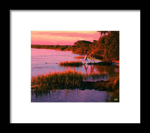 Sports Framed Print featuring the painting Let's see who gets wet... by CHAZ Daugherty