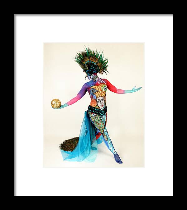 Bodypaint Framed Print featuring the photograph Letting Go by Angela Rene Roberts and Cully Firmin