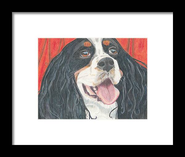 Dog Framed Print featuring the drawing Lexie by Arlene Crafton
