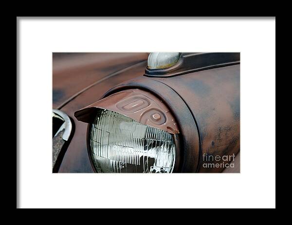 Headlight Eyebrow Cover Framed Print featuring the photograph License Tag Eyebrow Headlight Cover by Wilma Birdwell