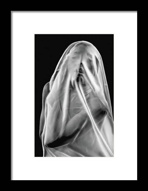 Female Framed Print featuring the photograph Life Behind The Veil by Colin Dixon