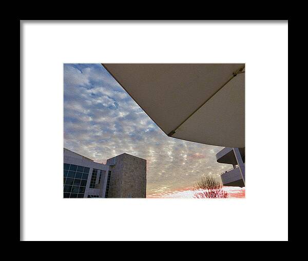  Framed Print featuring the photograph Light and Shadow and Surfaces 5 - The Getty by Robert J Sadler