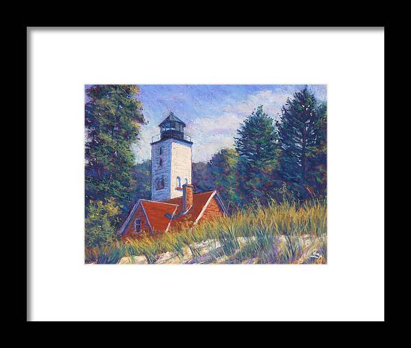 Impressionism Framed Print featuring the painting Light at Presque Isle by Michael Camp