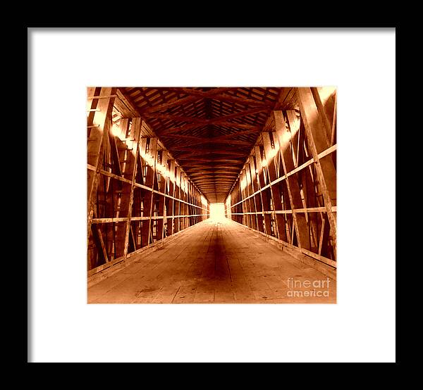 Abstract Structures Framed Print featuring the photograph Light at the End by Stacie Siemsen