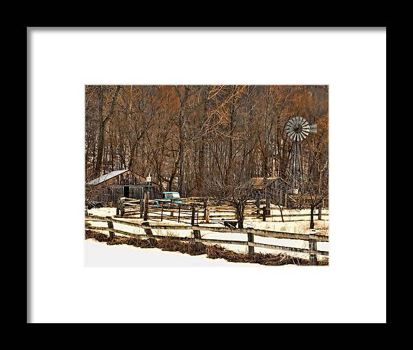 Farm Framed Print featuring the photograph Light Blue Pickup by Jeff Breiman