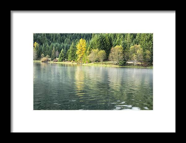 Lake Framed Print featuring the photograph Light Layer of Mist on the Trailbridge Reservoir by Belinda Greb