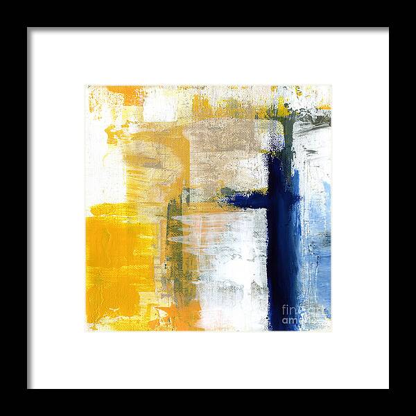 Abstract Framed Print featuring the painting Light Of Day 3 by Linda Woods