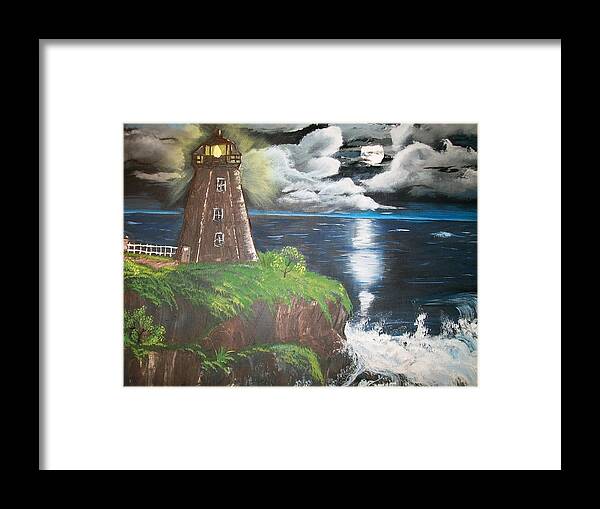   Sea Scape Framed Print featuring the painting Light of the Moon by Sharon Duguay
