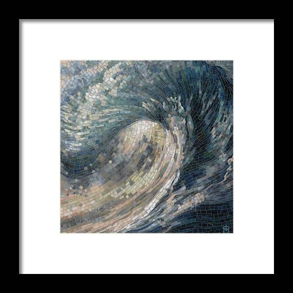 Glass Mosaic Framed Print featuring the painting Light Wave by Mia Tavonatti