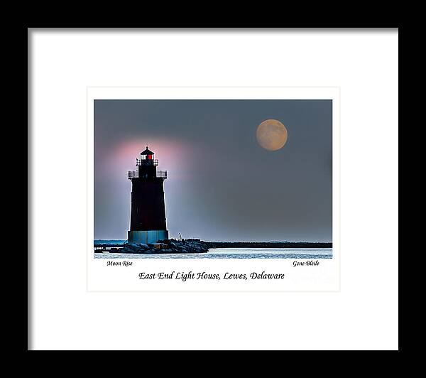 Lighthouse Framed Print featuring the photograph Lighthouse at Dusk by Gene Bleile Photography 