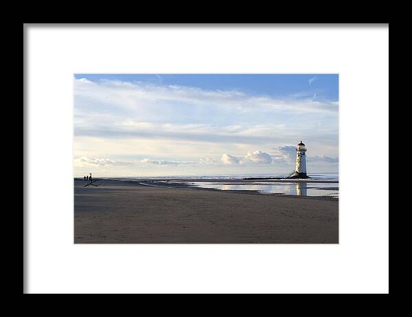  Silver Man Framed Print featuring the photograph Lighthouse at Talacre by Spikey Mouse Photography