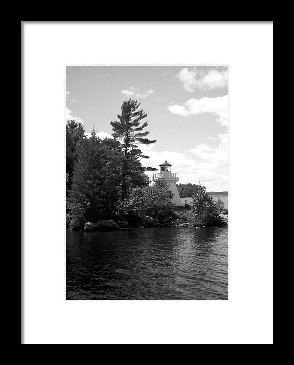 Lighthouse Island Framed Print featuring the photograph Lighthouse Island B n W by Richard Andrews