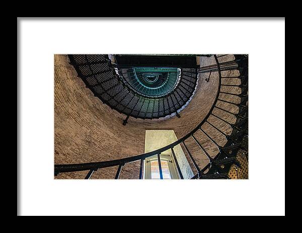 Lighthouse Framed Print featuring the photograph Lighthouse Stairs by Stacy Abbott