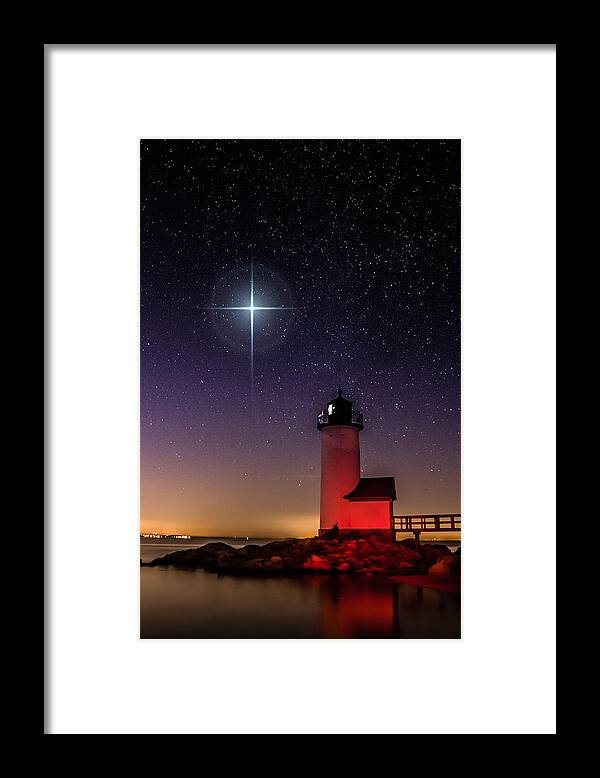 Annisquam Lighthouse Framed Print featuring the photograph Lighthouse star to wish on by Jeff Folger