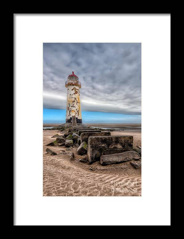  Beach Framed Print featuring the photograph Lighthouse Steps by Adrian Evans