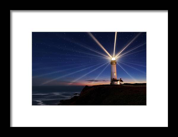 Lighthouse Framed Print featuring the photograph Lighting Of The Lens by Miles Morgan